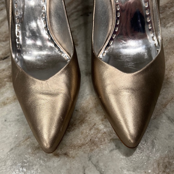 Gianni Bini Metallic Gold Heels - Picture 4 of 7